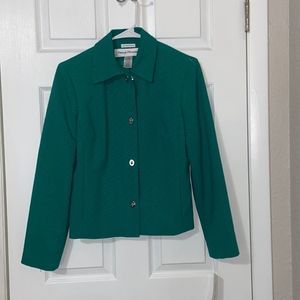 Rena Rowan Green Blazer with Clasp Closure